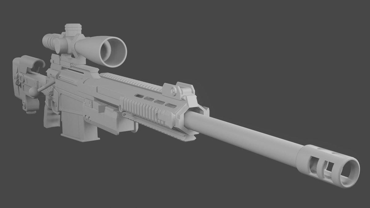 KonominQ's tweet photo. Learning 3D Day72. #Blender #b3d #blender初心者
pic. Finished to make Sniper rifle AX-50 from COD MW. https://t.co/4eyqFpifXQ