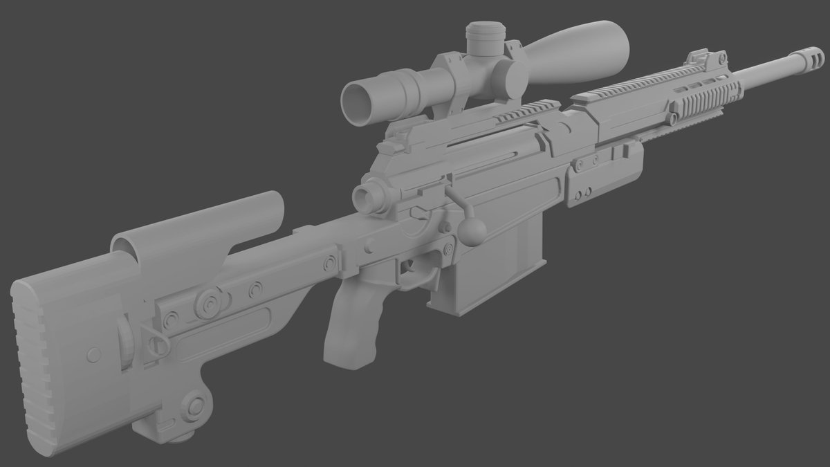 KonominQ's tweet photo. Learning 3D Day72. #Blender #b3d #blender初心者
pic. Finished to make Sniper rifle AX-50 from COD MW. https://t.co/4eyqFpifXQ