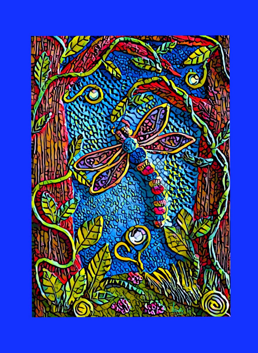 FelicityArtz's tweet photo. “Dragonfly Days” Artwork just finished today. Will be dropped as an NFT soon. Hope you like it. @nftexpress. @webzz https://t.co/7RCHhgd98e