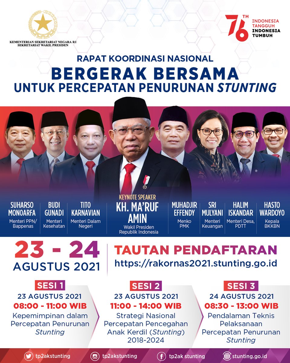 tp2stunting's tweet photo. Catat tanggalnya!
RAKORNAS "Bergerak Bersama untuk Percepatan Penurutan Stunting", 23-24 Agustus 2021. Pendaftaran di link https://t.co/WV8IjqIMvh 

#BergerakBersamauntukStunting #RakornasStunting2021 #TP2AKStunting #SetwapresRI #berantasstunting #cegahstuntingitupenting https://t.co/7Lk5s5ST3D