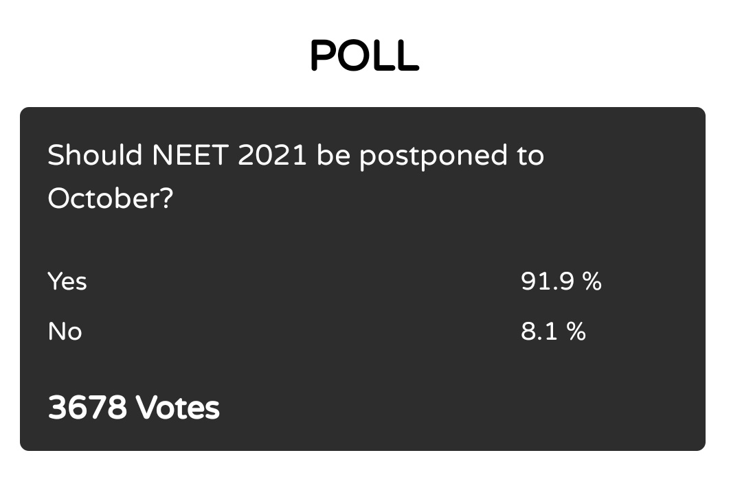 NUSA_NEETUG's tweet image. timesnownews.com/amp/education/…

𝗪𝗵𝘆 𝘁𝗵𝗲 𝘃𝗼𝘁𝗲 % 𝗶𝘀 𝗱𝗲𝗰𝗿𝗲𝗮𝘀𝗶𝗻𝗴 ? 

𝗚𝗼 𝘁𝗵𝗿𝗼𝘂𝗴𝗵 𝘁𝗵𝗶𝘀 𝗹𝗶𝗻𝗸 &amp;amp; 𝘃𝗼𝘁𝗲 𝗼𝗻 &apos;𝘆𝗲𝘀&apos; 

#ExtendNEETUGtillOct