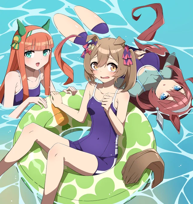 カナヅチなファル子と逃げシス
#ウマ娘 
#スマートファルコン
#サイレンススズカ
#ミホノブルボン 