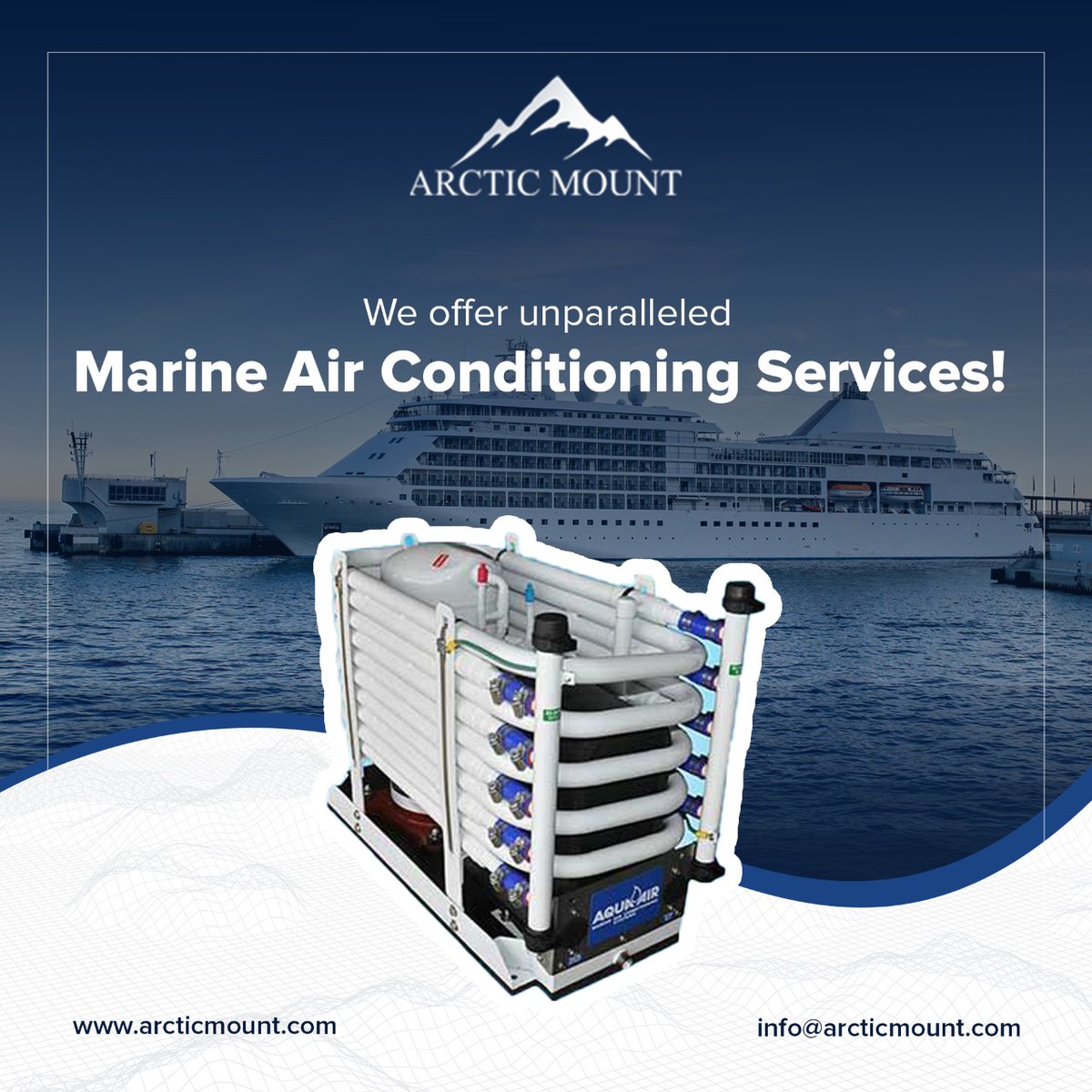 ArcticMount's tweet photo. Arctic mount offers state-of-the-art engineering in our marine air conditioning services. https://t.co/KR3INvzO5M