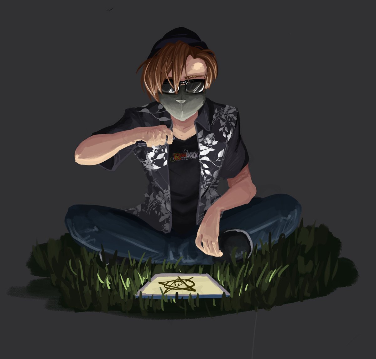 MonochromFalcon's tweet photo. Took a little break from animation to try out some line-less drawing using my sketches from the ghost hunting stream. It was actually really relaxing lol #ranboofanart https://t.co/pvMFmkJAhx