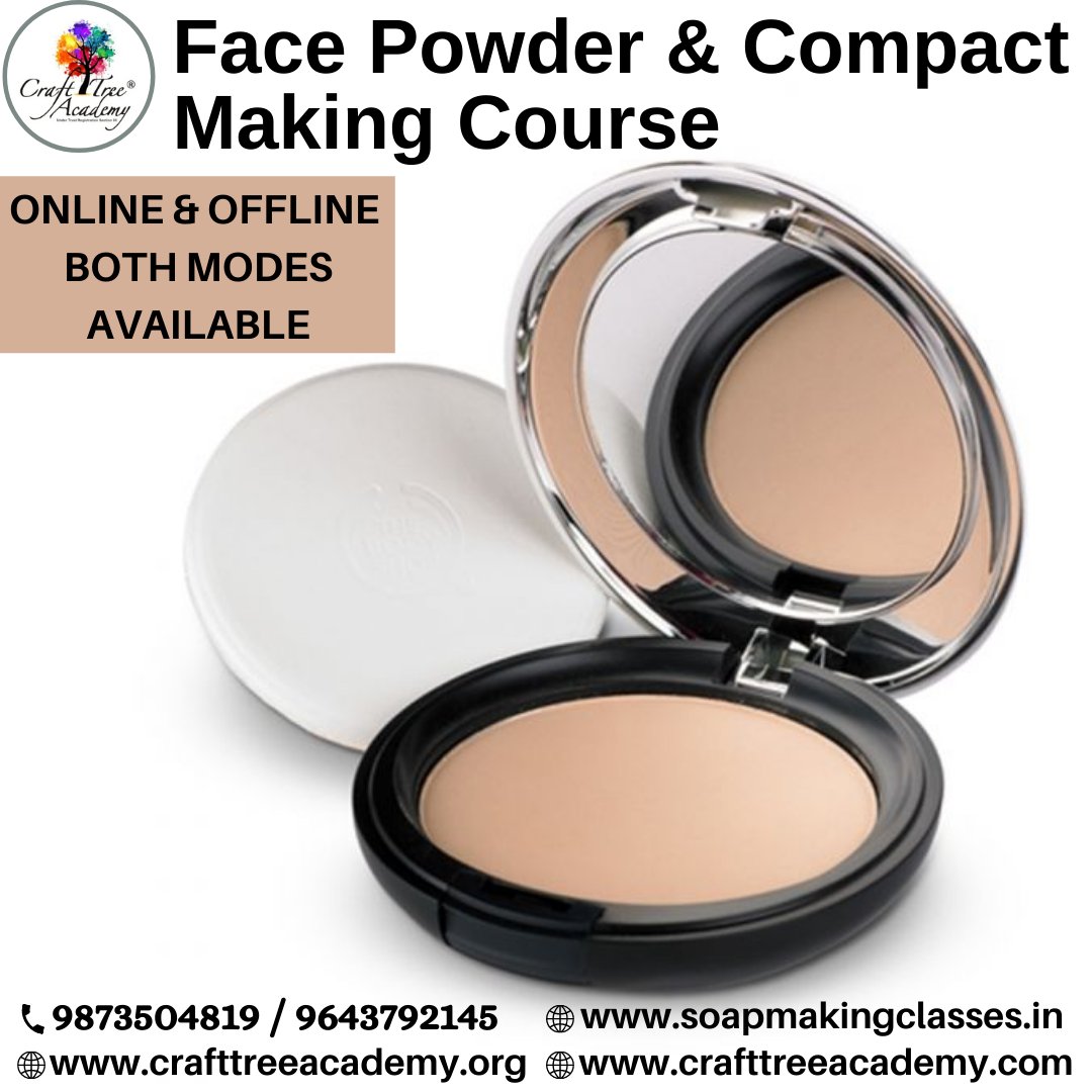craftreeacademy's tweet image. Face Powder and Compact Making Course🙂
.
For bookings call us on ☎️ 9873504819 or 9643792145
.
Or visit 🌐crafttreeacademy.org or crafttreeacademy.com or soapmakingclasses.in
.
.
#crafttreeacademy #facepowder #facecompact #onlineclasses #compactmaking