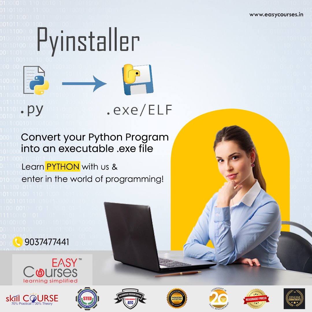 CoursesEasy's tweet photo. PyInstaller’s main advantages over similar tools are that #PyInstaller works with #Python 3.5-3.9, builds smaller executables thanks to transparent compression, is fully multi-platform, and uses #OS support to load dynamic libraries ensuring full compatibility.
#easycourses #php https://t.co/LxDEHSEUdk