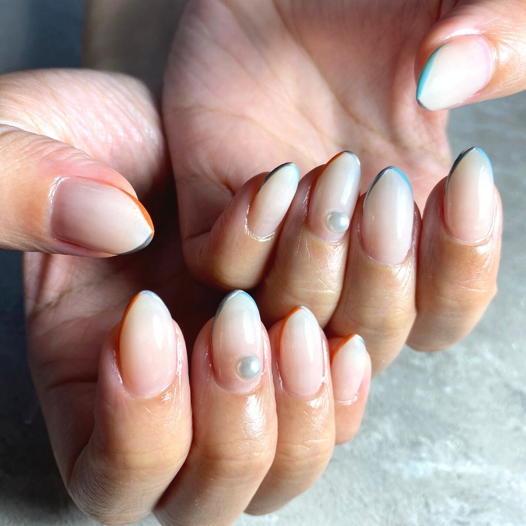 フィルイン専門店 西葛西ネイルサロン シェリール Cherir 西葛西ネイルサロン フィルイン専門店 シェリールです 担当 Erika アートし放題コース 8 980円 スキニーフレンチネイル オシャレな先端デザイン スキニーフレンチ 夏ネイル21