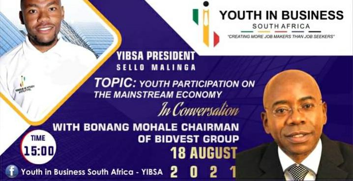 SelloMalinga's tweet photo. Join the conversation today.
Sello Malinga in conversation with @bonang_mohale
Youth In the Mainstream Economy

@BLSA_Official
@NYDARSA @YouthinBizSA
@the_dti
#leadership #entreprenership #businessdevelopment
#youthleadership https://t.co/MMCNmDH7ft