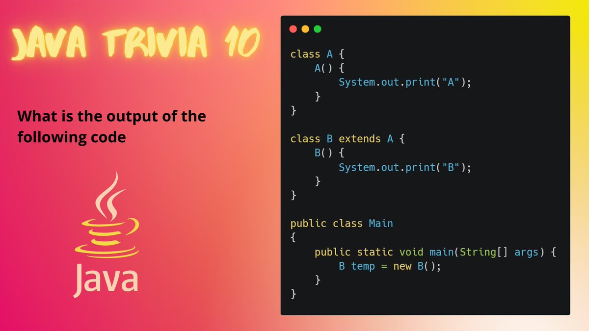 meetjain74's tweet image. Java Trivia 10

Answers after 24 hours

#Java #javatrivia #DEVCommunity #indiedev #programming