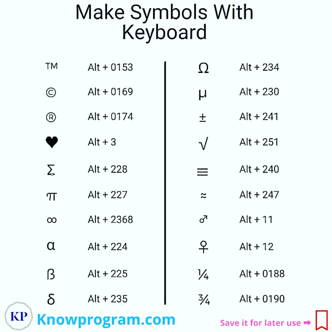 knowprogram's tweet image. Make Symbols with Keyboard
👉 Retweet to share information🌐
#FullStack #python3 #datatype #programming #coding #Python #Java #javascript #code #coder #100DaysOfCode #Artificial_Intelligence #MachineLearning #CodeNewbie #KnowProgram
