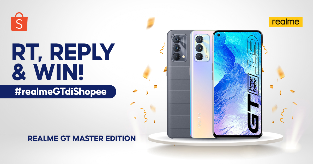 ShopeeID's tweet photo. 🧡 GIVEAWAY REALME GT MASTER EDITION 🧡

Sobat Shopee! Yang mau dapetin SMARTPHONE KECE REALME, yuk langsung aja ikuti caranya ya:

1. FOLLOW @SHOPEEID
2. RT &amp; LIKE tweet ini
3. REPLY 'Aku Mau #realmeGTdiShopee'

Pemenang dipilih secara acak dan diumumkan tanggal 24 Agustus '21 https://t.co/j36GmetGAF