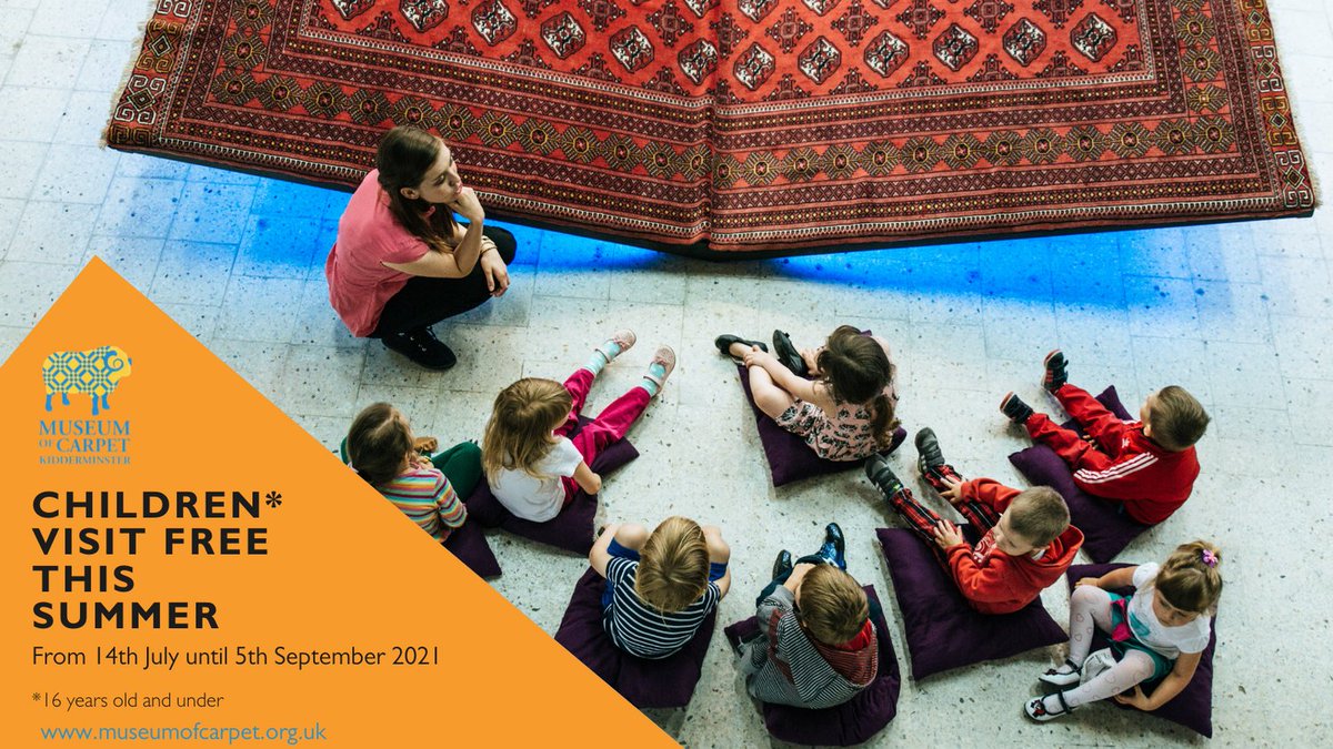 MuseumofCarpet's tweet photo. Don't miss out! Children can visit us for FREE until 5th September 2021.
Children will be entertained with our interactive activities, including weaving cloth and designing carpets.
Book online https://t.co/SM4iiyyAPM
#kidsactivities
#museumsforkids
#hereforculture
#crafts https://t.co/rgW53mwLH4