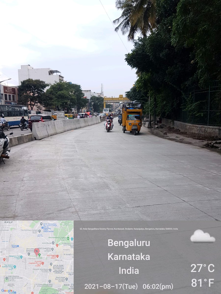 GBAChiefComm's tweet photo. I'm pleased to inform you all that the white topping work from Sri Balagangadharanath Swamiji flyover to SJP Road as part of the redevelopment of NR Road has been completed in 10 days instead of the 15-day deadline. The road has been opened to traffic since 3PM yesterday. https://t.co/1rRGhQYXmt