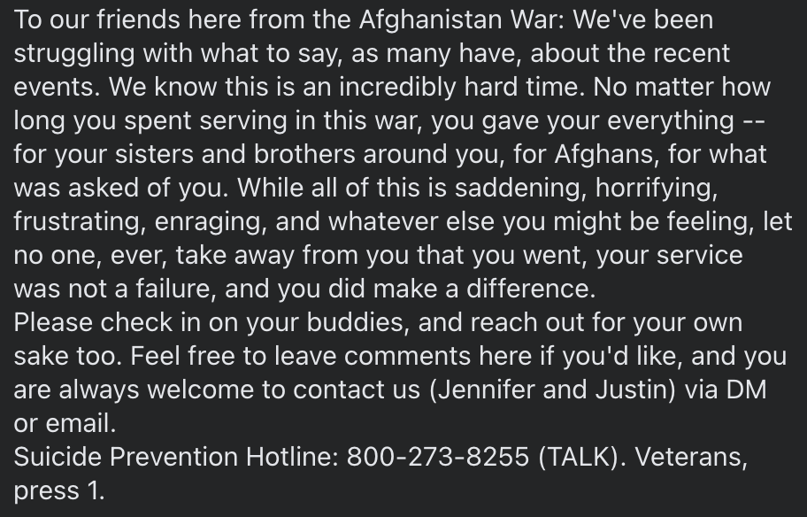 Sosayweallsd's tweet photo. To our Veteran friends from the War in Afghanistan: https://t.co/BoGYMr20sU