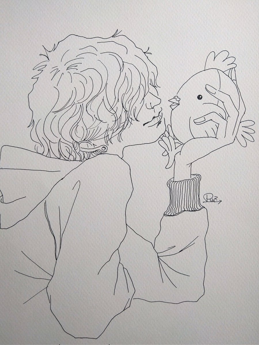 ちょ…♡
#米津玄師 
#米津玄師イラスト 
#ペン画 
#ペン画イラスト 
#酉
#干支チャレンジ 