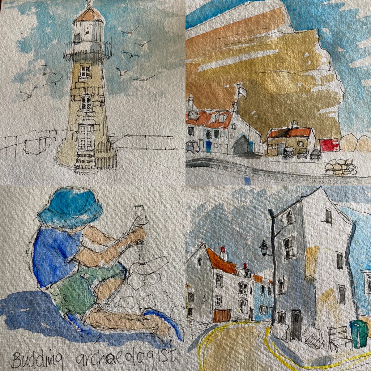 Some more from my holiday #sketchbook #Staithes #RunswickBay #Whitby #SaltwickBay #YorkshireCoast