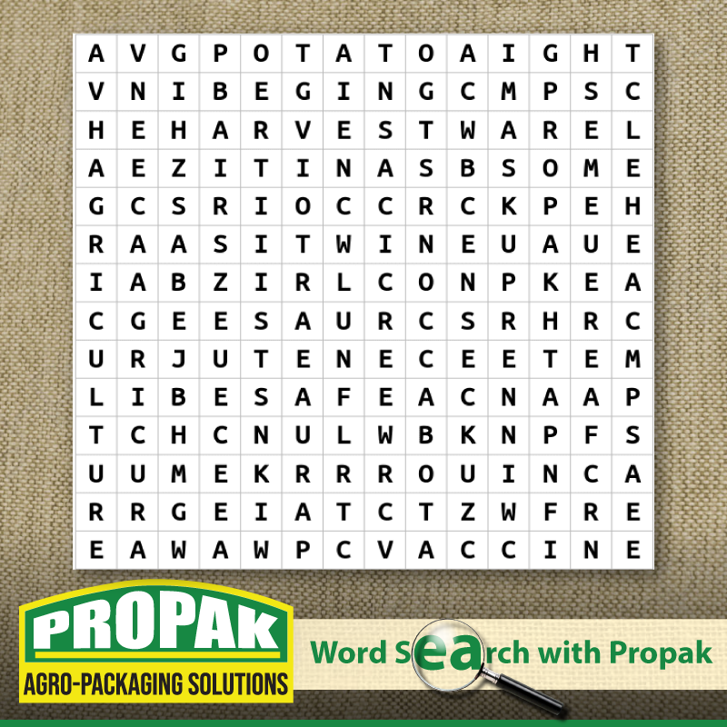 PropakHessian's tweet photo. Word Search with Propak
Comment the first 3 words you see.
Whoever sees the same words as you owes you Lunch.
Let the search begin!
Visit our website: https://t.co/SdEp4JAWZE
#Propakhessian
#Agropackagingpartner
#agriculture
#zimfarmer https://t.co/d9mxphaSuK