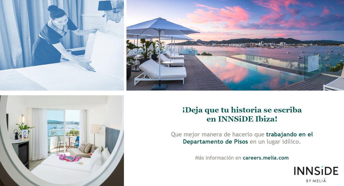 Si tu pasión es crear experiencias únicas a los clientes y sientes curiosidad y deseo de seguir desarrollándote profesionalmente en el área de #Pisos 🏨, sin duda, tu #oportunidad está en #Ibiza, #Baleares con <a href="/INNSiDEIbiza/">INNSiDE by Meliá Ibiza</a> ➡️ow.ly/2J3z102Tsx6 #WeAreMelia #Trabajo #Empleo