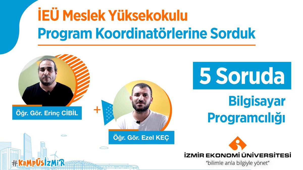 izmirekonomiuni's tweet image. İEÜ MYO Bilgisayar Programcılığı Öğr. Gör. Erinç Cibil ve Öğr. Gör. Ezel Keç sizler için en merak edilen soruları yanıtlıyor. #ieü #myo #bilgisayarprogramcılığı #tercih2021 #üniversitetercihi
youtu.be/ROGQQsPIgnU