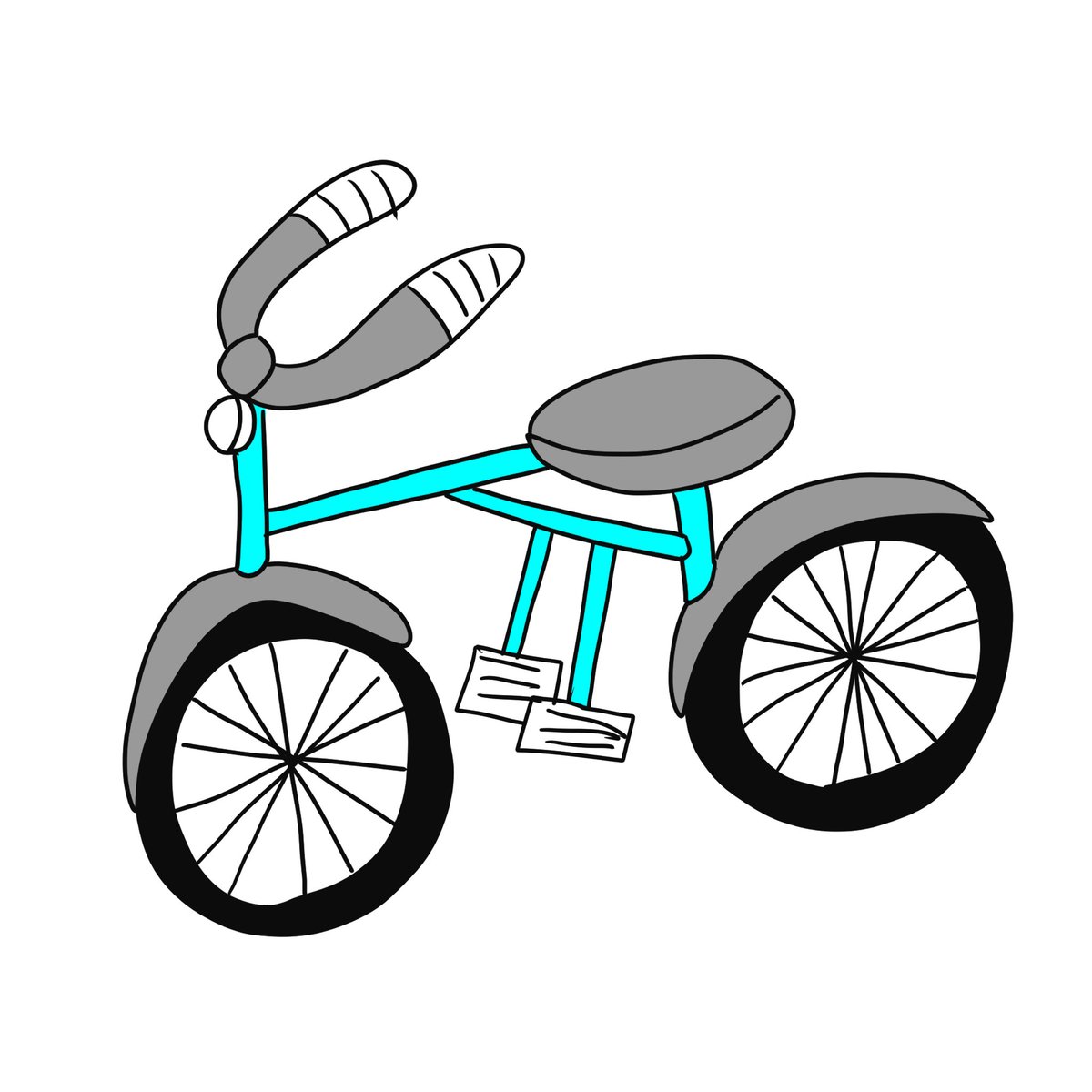 「描くのが苦手な自転車を、思い出しながら描いてみた。いつも乗っているのに、構造を理」|倉田真由美のイラスト