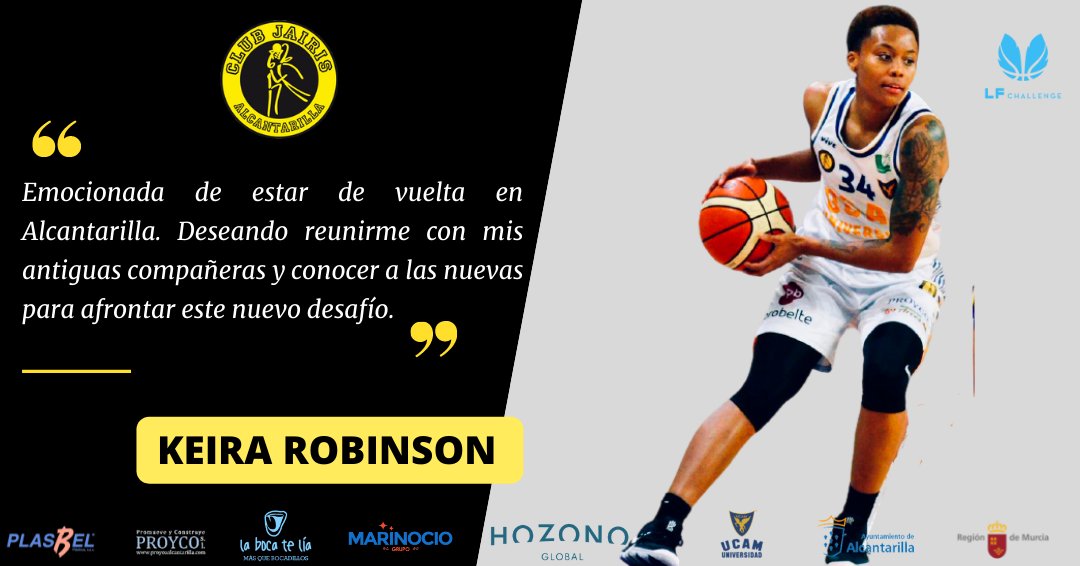 CompeticionFEB's tweet photo. 🚨 Mercado #LFChallenge: Keira Robinson (@_keira34_) dirigirá  la orquesta del @CBJairis

➡️ Regresa a Alcantarilla después de ser MVP de la liga islandesa

📝 Más información ⬇
https://t.co/9qfbJfKMQS https://t.co/KH0A2Vor8i