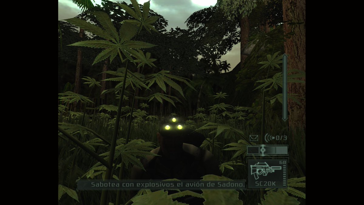 WolfPrime666's tweet photo. Am I around of a cannabis field? Love this screenshot showing that kind of silhouette between Sam goggles and shadowing his face, making an aesthetic balance.๐๐๐๐๐ค๐๐ค๐๐๐#SplinterCell #SplinterCellPandoraTomorrow #SamFisher #XboxShare https://t.co/QtotmKP1Tt