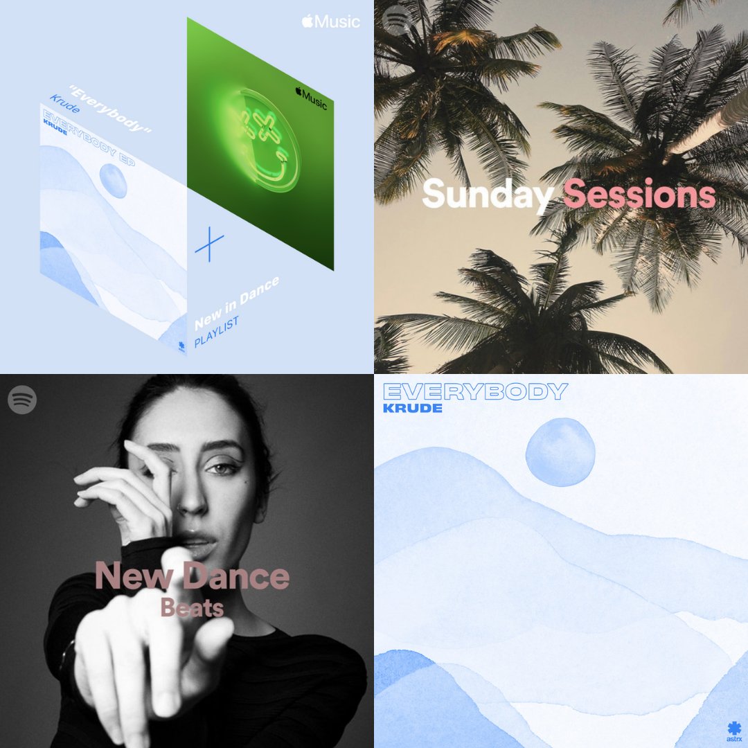 Shout out to @applemusic &amp; @spotifyau for adding  @krude_au' newest track 'Everybody' into their New In Dance, New Dance Beats &amp; Sunday Sessions playlists  🙏

Give the track some love here 💙Astrx.lnk.to/EverybodyEPTW