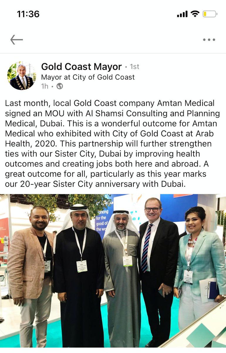 Thanks a lot, Tom Tate, Mayor of Gold Coast. This is indeed a privilege and challenge. Looking forward to it. #DrTanya #TomTate #goldcoast
