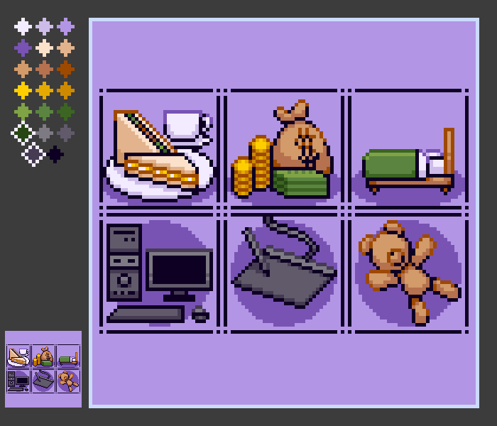 Ak981016's tweet photo. DAY131- a set of #ThingsYouNeed - (20color) @Pixel_Dailies
#pixelart #ドット絵 #pixel_dailies https://t.co/B3r0WZGuDt