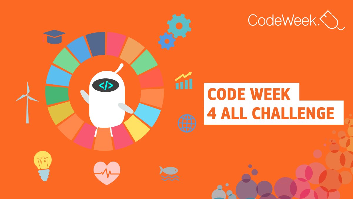 CodeWeekEU's tweet image. Looking for a team event that will earn you a Certificate of Excellence from #CodeWeek? 🎓
Then you will 💜 our #CodeWeek4AllChallenge! More ℹ️here: codeweek.eu/codeweek4all