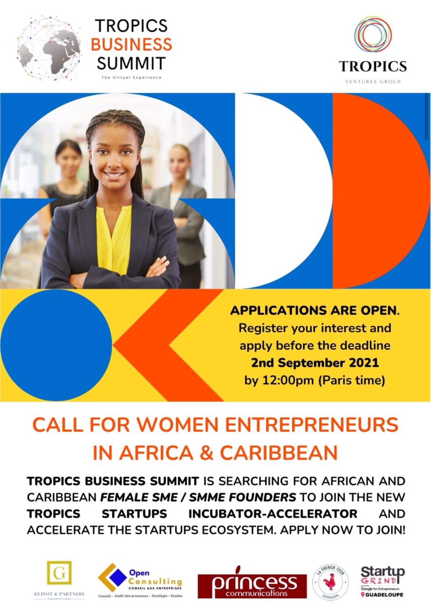 BLeyilab's tweet photo. Où sont les #entrepreneures ? Africaines et Caribéennes ceci vous concerne.
Sortez de votre routine entrepreneuriale. @PriscaNlendK @WomensGloInt @WIAInitiative @collectifFF224 @Fondationfemmes @ONUFemmes 
#TWIB #TropicsBusinessSummit
#Genre #egalité https://t.co/JEeJZKf8WT