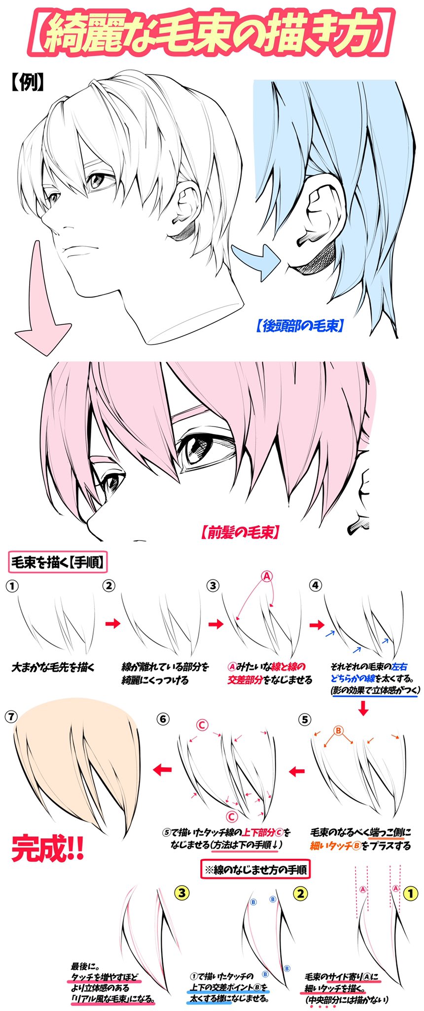 吉村拓也 イラスト講座 髪の毛束感をかっこよくなじませる技法 吉村拓也 イラスト講座 髪の毛束感をかっこよくなじませる技法