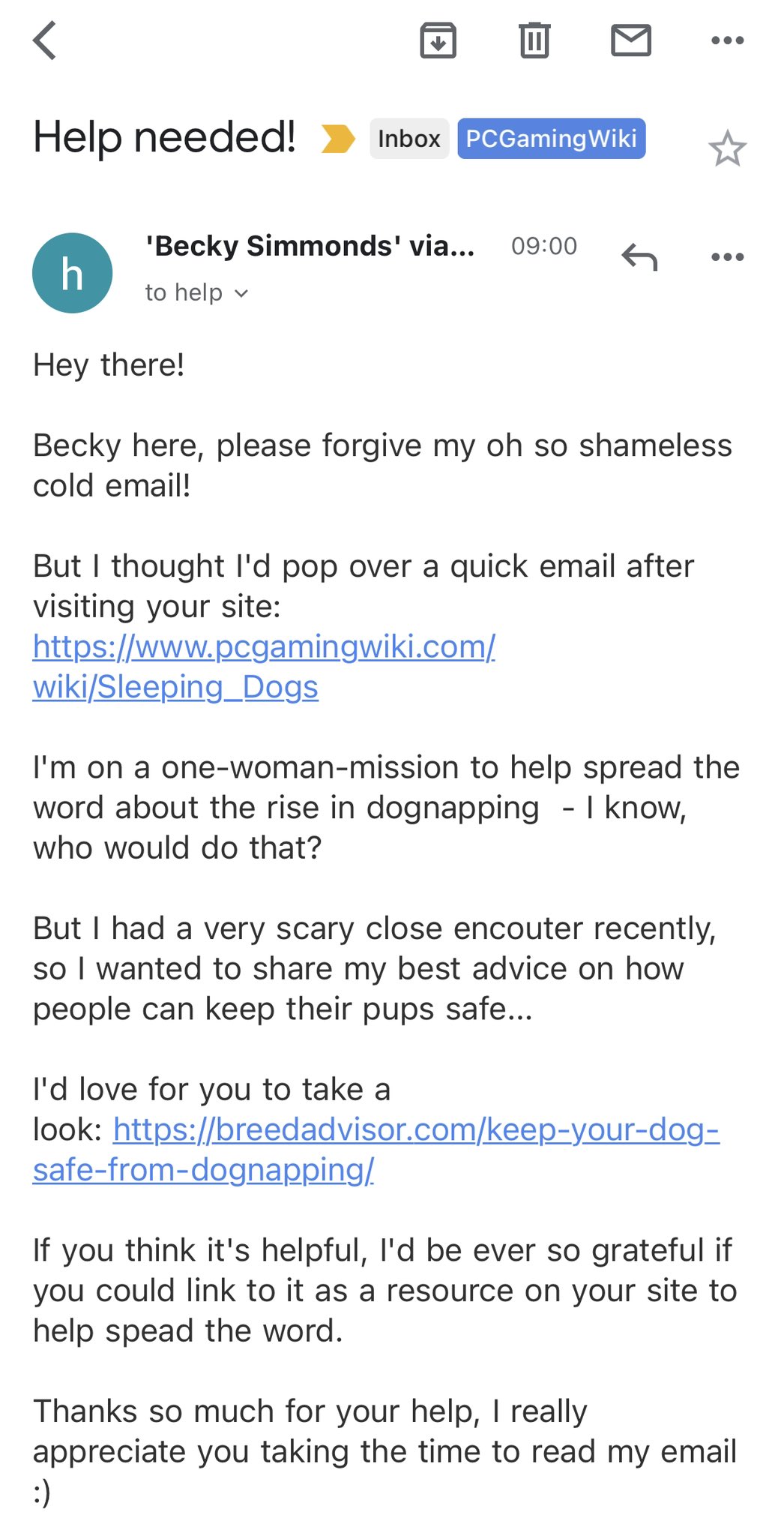 Pcgamingwiki This Email Is The Only Thing I Ll Think About When Someone Next Mentions Sleeping Dogs T Co 3kjm67e4wn Twitter