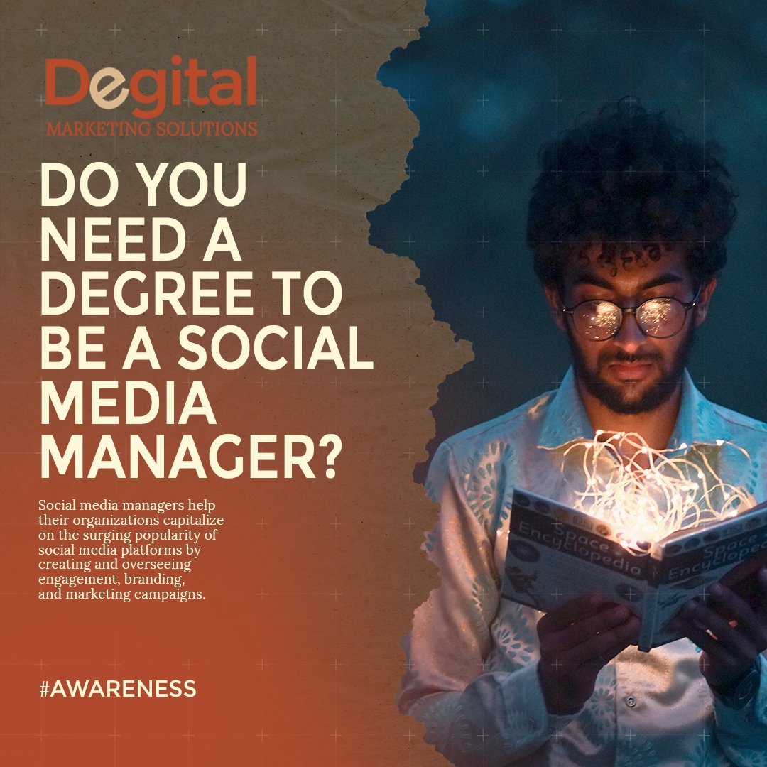 MySMMsolution's tweet image. Do you need a degree to be a social media manager?
You are in the right spot! We will show you how you can become a social media marketer.
More about this? Click here 👉buff.ly/3ym99If
#digitalmarketingservices #socialmediamarketing #socialmediamanager