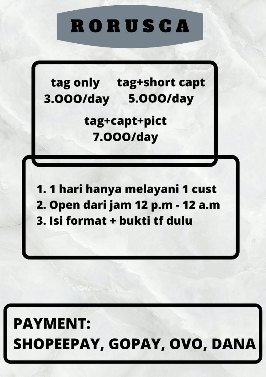 rorusca's tweet image. — j u a l a n   e c a — 
🍟 Aplikasi Premium     ⚠ Jasa Tag