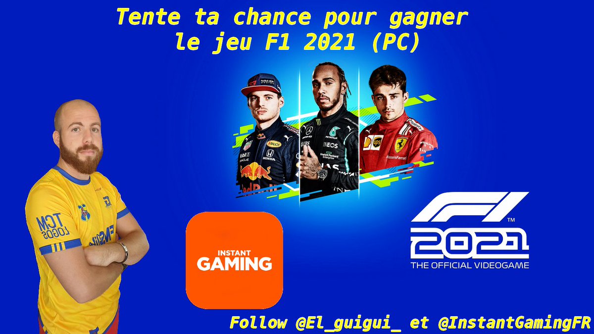 Bonjour tout le monde
 
Un cadeau, le jeu #F12021game  vient de tomber grâce à <a href="/InstantGamingFR/">Instant Gaming</a>  et <a href="/Lib_Talents/">Lib'Talents</a> 
 
#Concours
👉Follow  <a href="/InstantGamingFR/">Instant Gaming</a> et <a href="/El_guigui_/">El_Guigui</a> 
👉Désigne un ami pour qu’il tente sa chance
♻️RT ce tweet
⌚️TAS 31/08/2021
 
🍀Bonne chance🍀