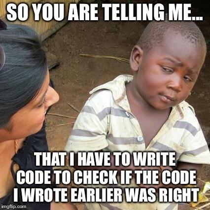 CourseOp's tweet image. Unit testing in a nutshell 
#programming #startup #jucktion #blacktechtwitter #codenewbie #coding #developer #100daysofcode #womenwhocode