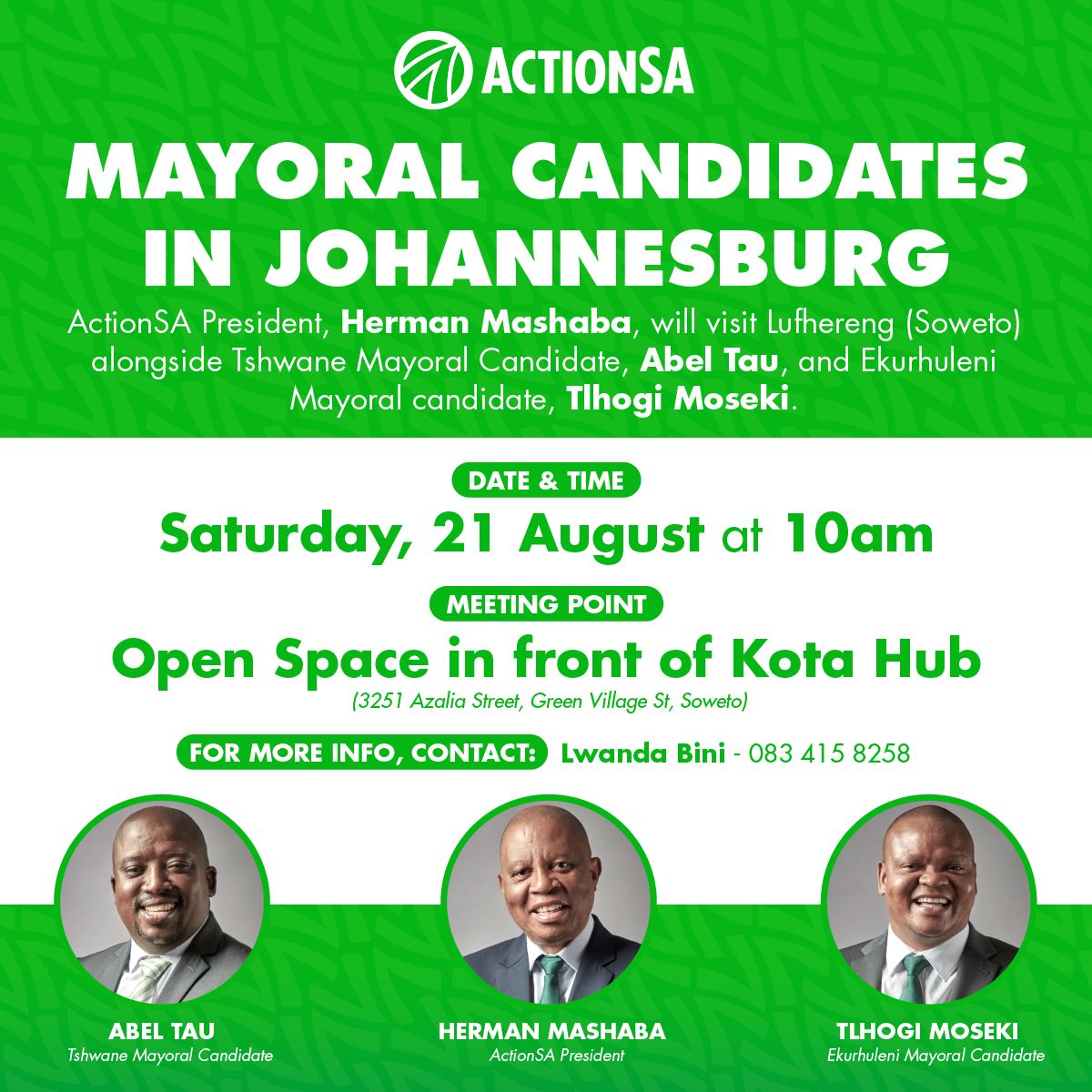 Weekend Plans: Soweto!....ActionSA Ekurhuleni is coming. #LetsFixSouthAfrica #ItsTimeForAction