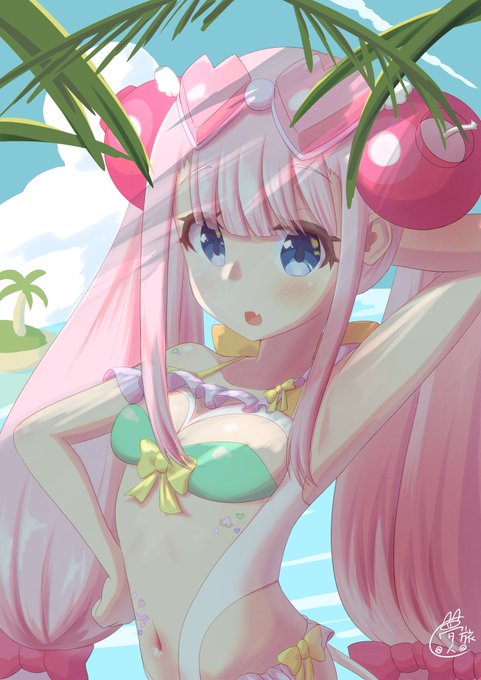 水着モモぴゅん
#ボンバーガール 