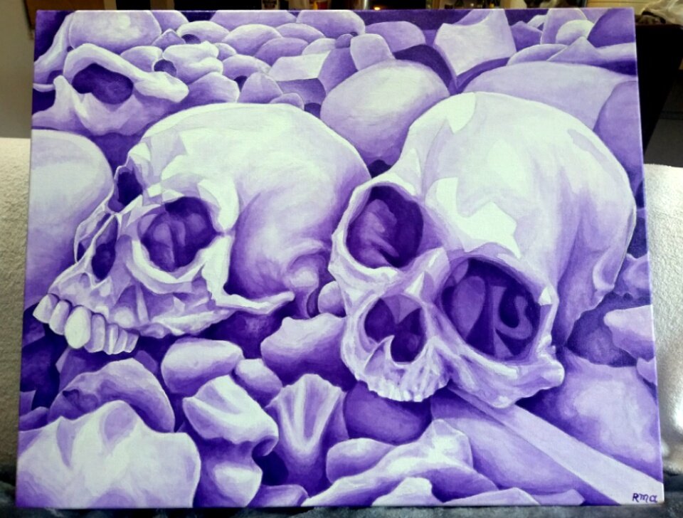 'Purple Skulls II' Acrylic on Canvas 24 x 30"