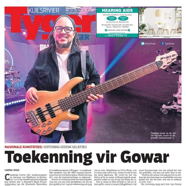 "Toekenning vir Gowar"

Standard Bank Gold Ovation Award Winner Chadleigh Gowar for his show... Gone But Not Forgotten at the <a href="/artsfestival/">NationalArtsFestival</a>

"Gone But Not Forgotten is available up until 31 August 2021"
nationalartsfestival.co.za/show/gone-but-…

#tygerburger #gonebutnotforgotten #SouthAfrica #art