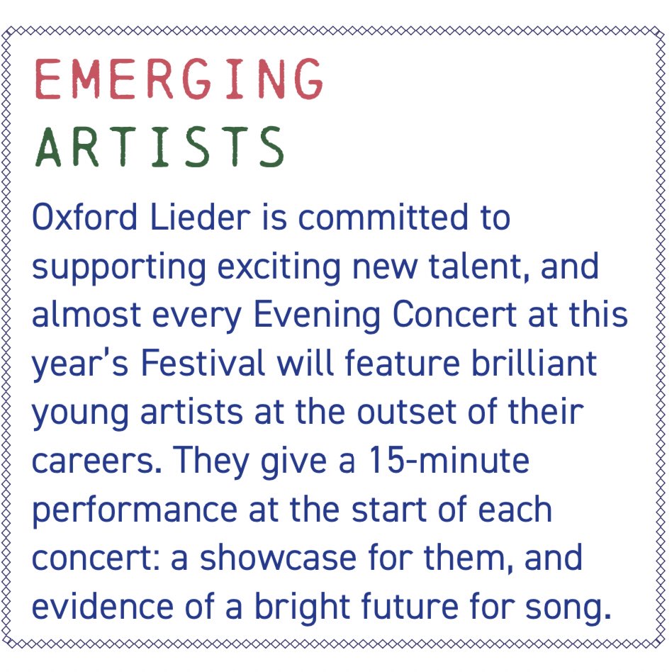 Introducing the #OLF2021 Emerging Artists

Catch them live in #Oxford 8-23 October or online oxfordlieder.co.uk

<a href="/CharlesCunliffe/">Charles Cunliffe</a> #GusTredwell #AgnesAuer <a href="/SianDicker/">Siân Dicker</a> <a href="/K_Tunnicliffe/">Krystal Tunnicliffe</a> <a href="/LucyCQ/">Lucy Colquhoun</a> <a href="/MissPollyWally/">Polly Leech</a> @TedLBlack <a href="/AnaManastireanu/">Ana Manastireanu</a> <a href="/shakiratsindos/">Shakira Tsindos</a> <a href="/lana_bode/">Lana Bode</a> &amp; more ⤵️
