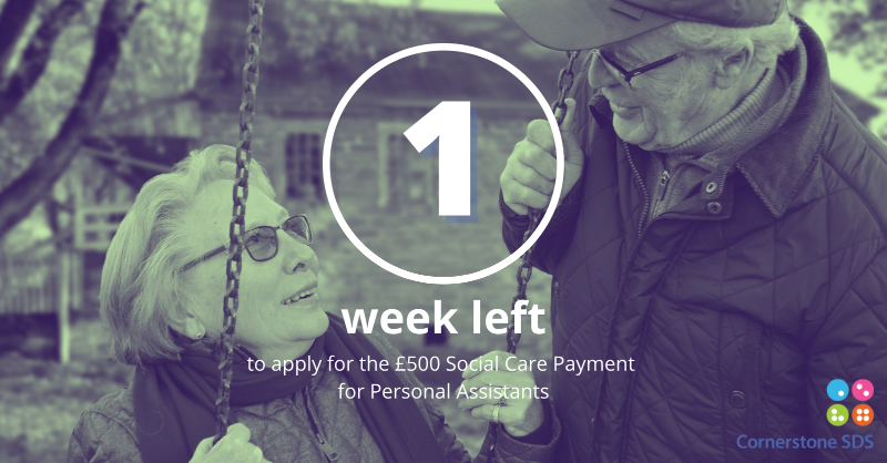 CornerstoneSDS's tweet photo. There's only one week left for Personal Assistants (PAs) to apply for the £500 Social Care Payment.

Not all PAs within Aberdeenshire have applied yet, so if you're an employer, please make sure you share this link with them so they can apply:

https://t.co/c5xyJxZoCs