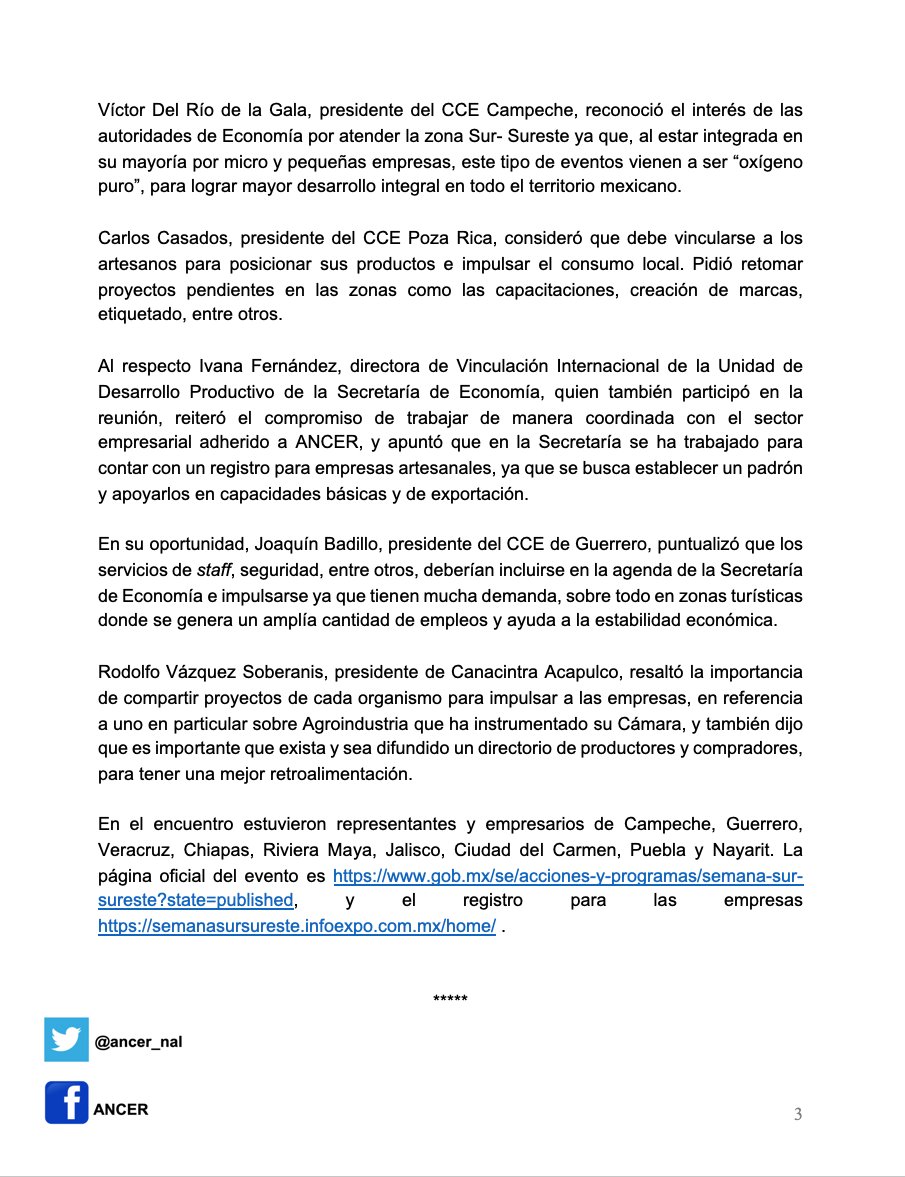 ancer_nal's tweet photo. Semana Sur - Sureste, oportunidad para integrar mipymes al sector exportador mexicano. @SE_mx @Economia_UDP @MonicaDuhem Registro: https://t.co/wRlmnodZZO https://t.co/wz6wYoNjoK