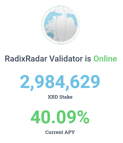 RadixRadar's tweet photo. We have had a successful first week of staking. 100% uptime with 0 proposals missed. Almost 3M $XRD stake by our 37 delegators. Thank you for your trust in us! #radixdlt #radixstaking https://t.co/eKFcxpnQgY
