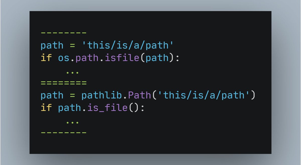 grenouille_py's tweet image. #Python Travailler avec des path en string est laborieux et fatiguant ? 💡Peut être que vous devriez en apprendre plus sur pathlib.Path !
docs.python.org/fr/3/library/p…