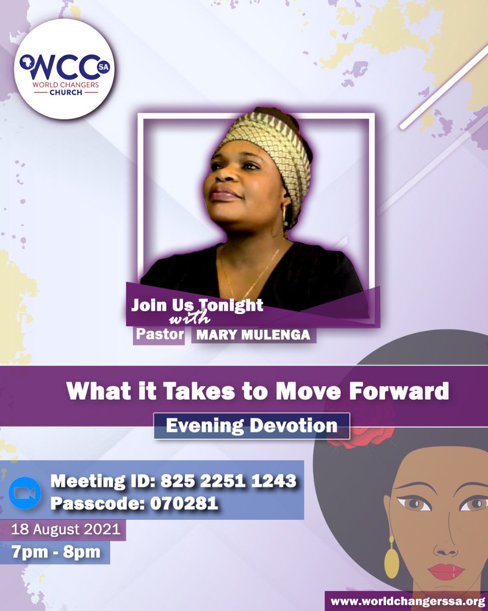 WCCHURCHSA's tweet photo. WCCSA PRAYER MOVEMENT:
Faith tells you that no matter what lies ahead of you, God is already there.
Join Pastor Mary tonight as she will be sharing the word and prepare communion elements.#Wednesdaydevotion #wednesdaydeclaration #wccsa #godisgood #wednesdayprayer #Changinglives https://t.co/ZXIAhVARil