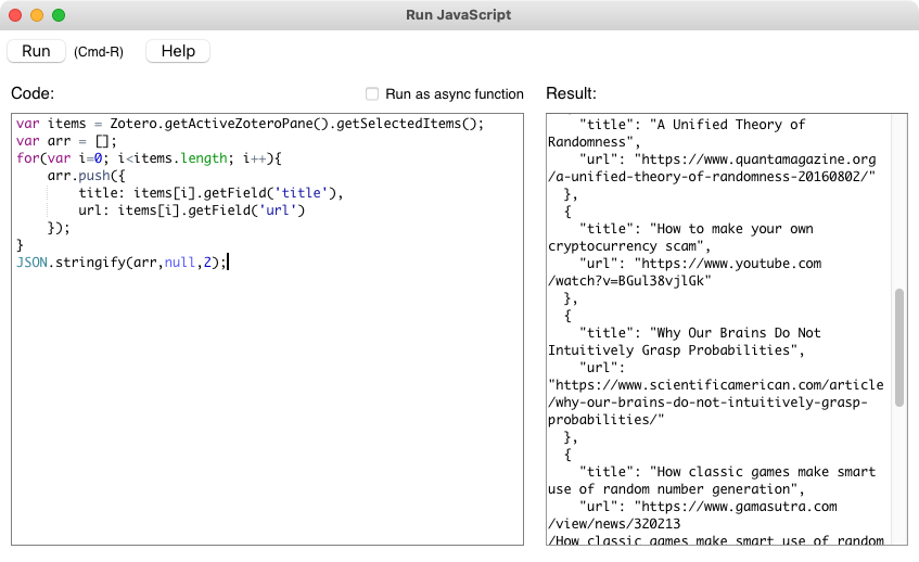 I intended this to be a series evaluating a potential switch to <a href="/Zotero/">Zotero</a> from the withering <a href="/mendeley_com/">Elsevier | Mendeley</a> but within 24 hours I'm writing Javascript and SQL inside #Zotero editor and officially hooked! <a href="/samplereality/">Mark Sample</a>