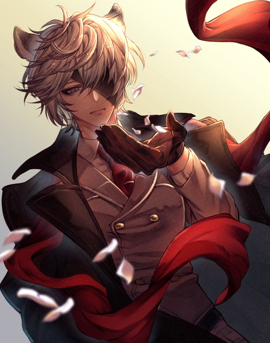 1boy animal ears male focus erune eyepatch solo gloves  illustration images