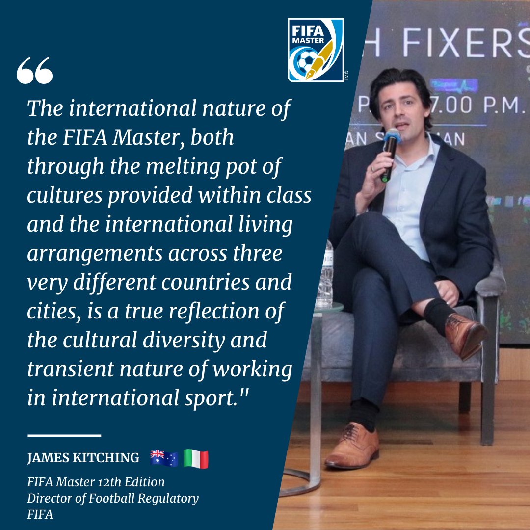 #ThrowbackThursday FIFA Master 'Where are they now?' 🤔 interview with 1⃣2⃣th edition graduate 👨‍🎓 and now <a href="/FIFAcom/">FIFA</a> Director of Football Regulatory 💼, James Kitching <a href="/jrvkfootball/">James Kitching</a> ⚽️ 🇦🇺 🇮🇹